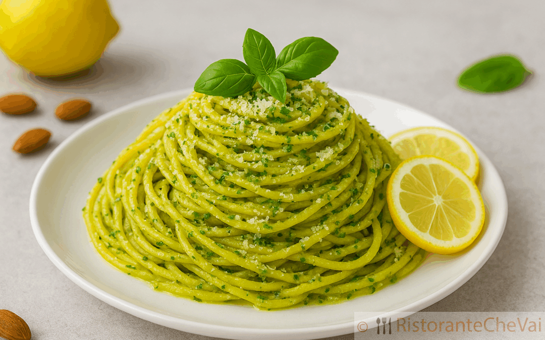 Spaghetti al limone e mandorle